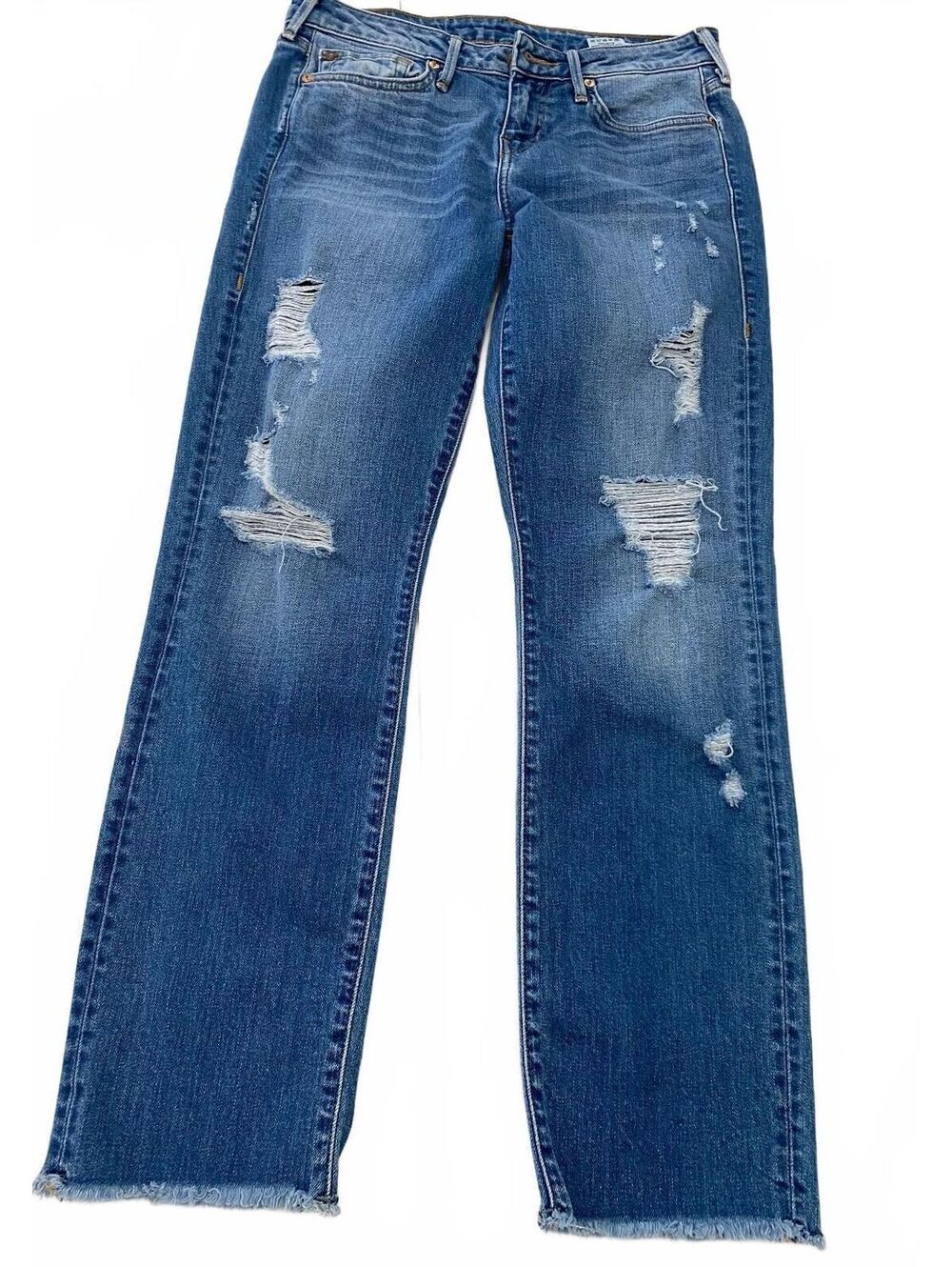True Religion Sara Cigarette Distressed Blue Denim Jeans Size 27